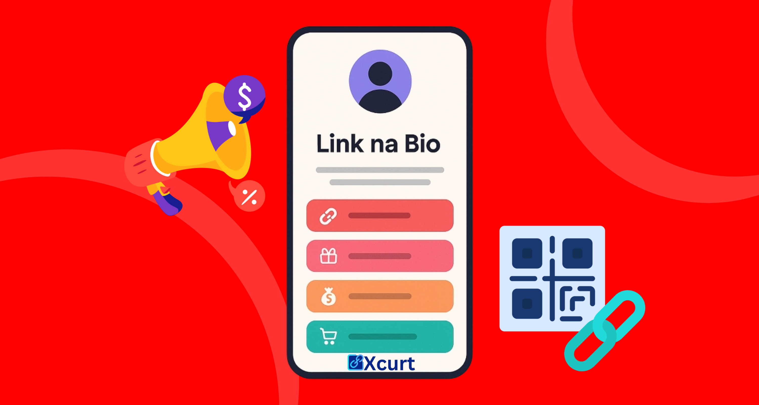 Como um parceiro pode usar o Link na Bio para divulgar seu link de afiliado da Xcurt - e de outros programas
